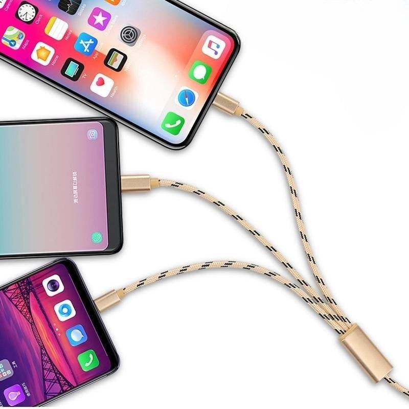 Three-in-one Mobile Phone Charging Cable - Mubimart