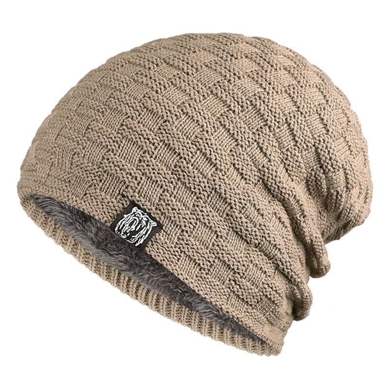 Tiger Label Fleece Warm Men's Hat - Mubimart