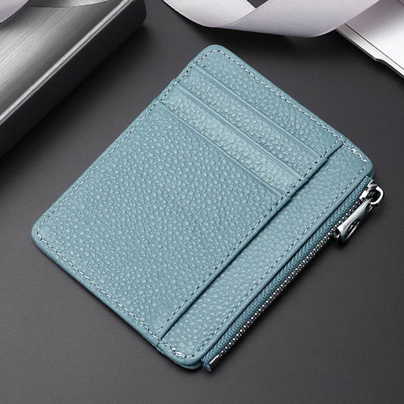 Leather Card Holder First Layer Cowhide Card Holder - Mubimart
