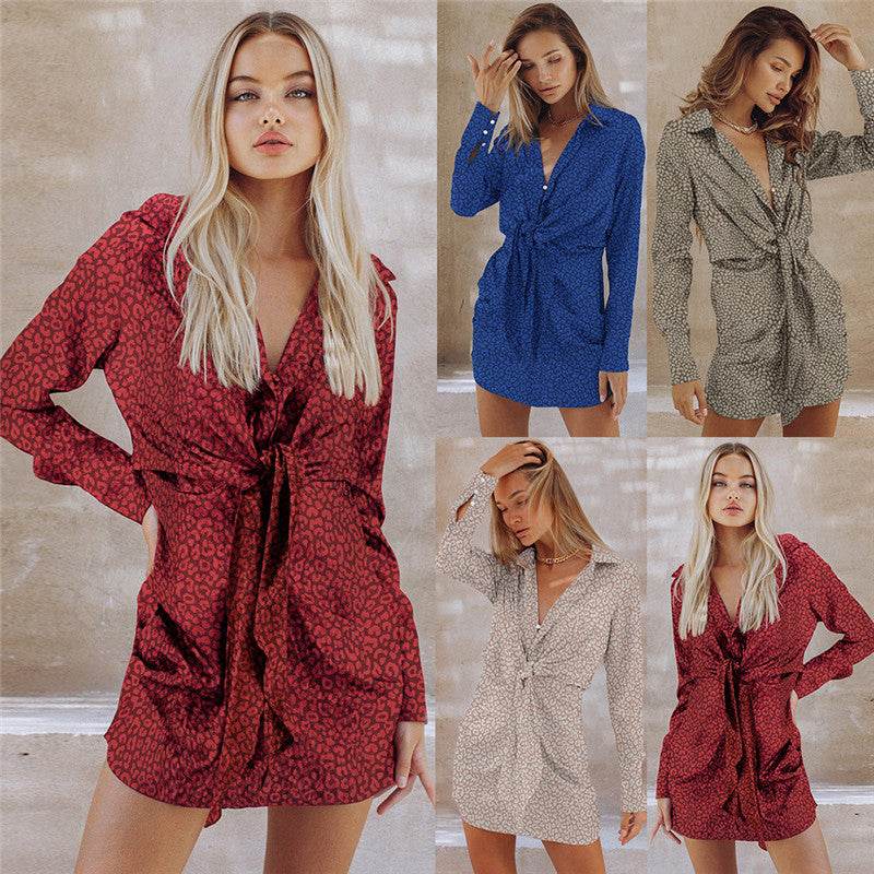 Fashion Sexy Slim Dress Plus Size Printed Shirt - Mubimart