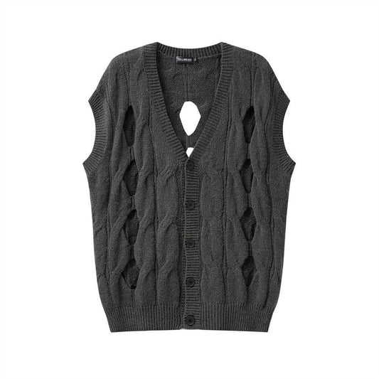 Loose Casual Sweater Vest Vest Coat - Mubimart