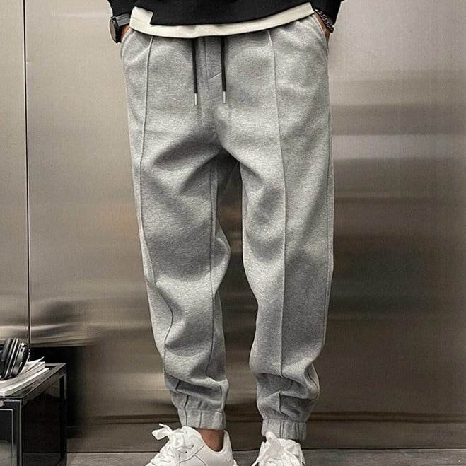 Thicken Ankle-tied Drawstring Leisure Sweatpants - Mubimart