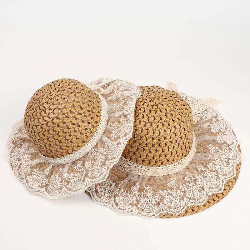 Women Lace Sun Hats For Wide Brim Straw Beach - Mubimart