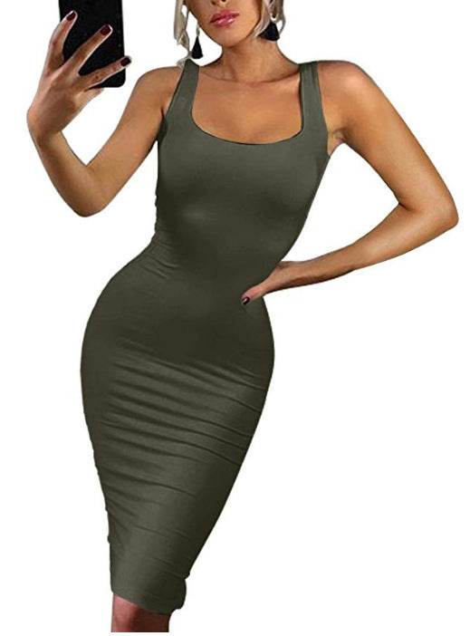 Womens Sexy Bodycon Tank Dress Sleeveless - Mubimart
