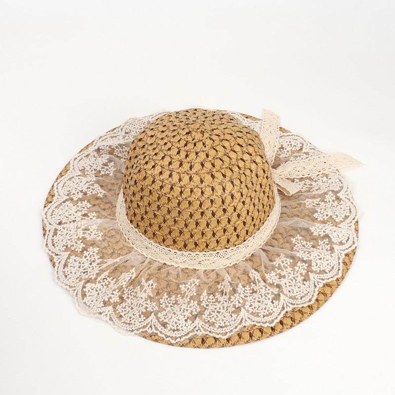Women Lace Sun Hats For Wide Brim Straw Beach - Mubimart