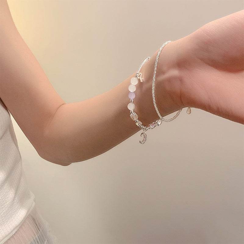 Purple Cool Beaded Bracelet For Women Design - Mubimart