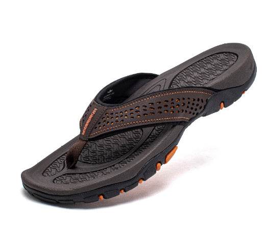Men's Flip Flops Summer New Comfort Wear-resistant Home Single Strap Slides Outdoor Leisure All-match Flip-flops Men - Mubimart