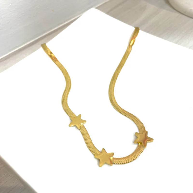 Stainless Steel Necklaces Gothic Blade Snake Chains Stars Choker Statement Light Luxury Temperament Necklace For Women Jewelry - Mubimart