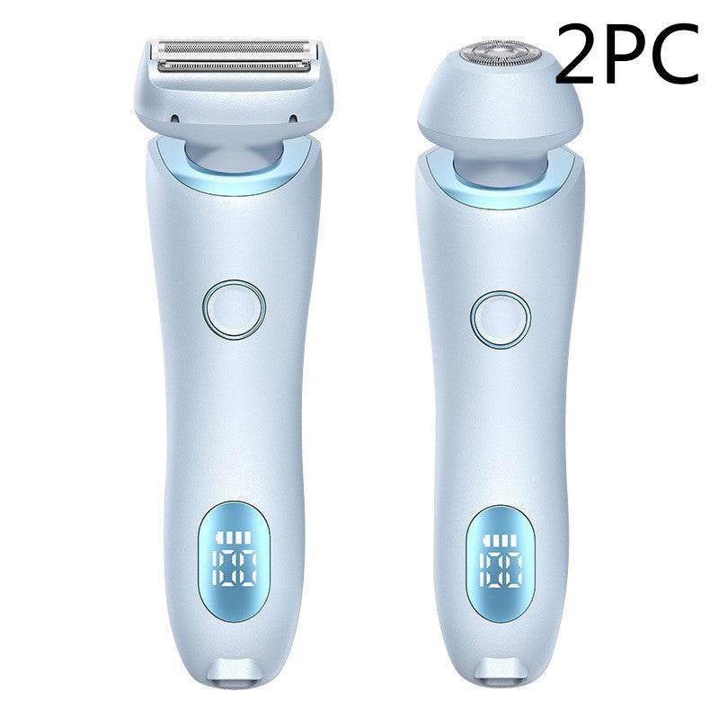 2 In 1 Hair Removal Epilator USB Rechargeable Trimmer Women Body Razor Face Leg Armpit Bikini Hand Pubic Shaver Hair Remover - Mubimart