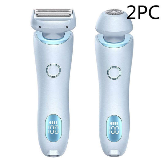 2 In 1 Hair Removal Epilator USB Rechargeable Trimmer Women Body Razor Face Leg Armpit Bikini Hand Pubic Shaver Hair Remover - Mubimart