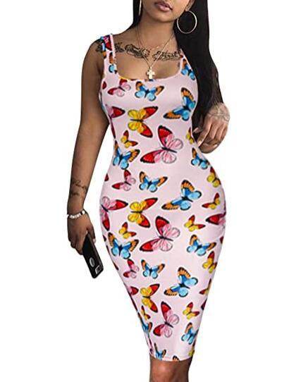 Womens Sexy Bodycon Tank Dress Sleeveless - Mubimart
