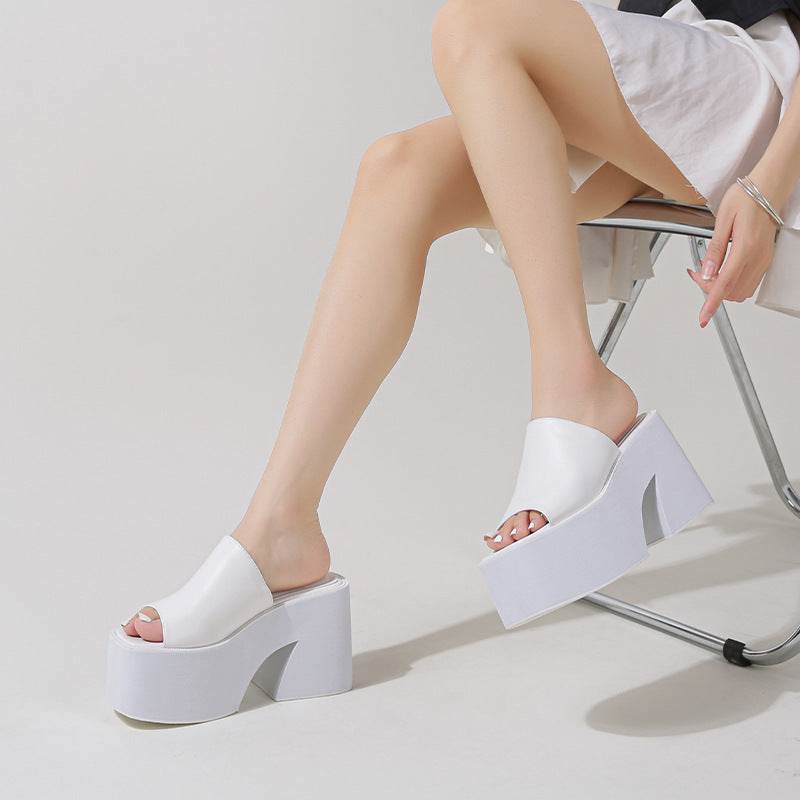 Women's Wedge Platform Peep Toe High Heels - Mubimart