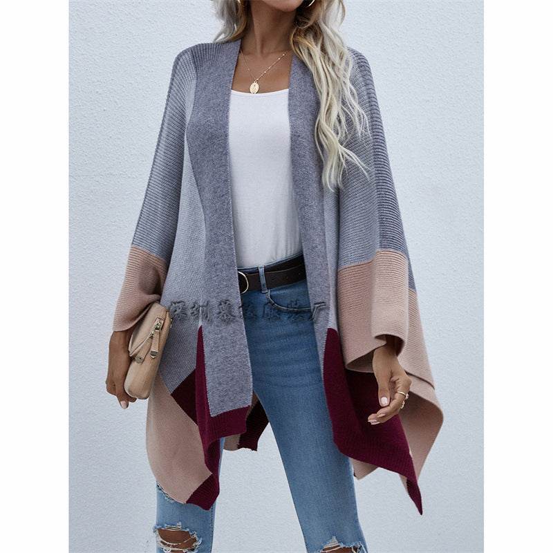 Women's Check Plus Size Loose Knit Cardigan - Mubimart