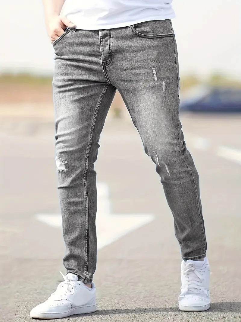 American-style Slim-fit Stretch Jeans - Mubimart