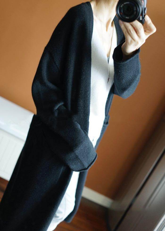 Loose Plus Size Sweater Coat - Mubimart