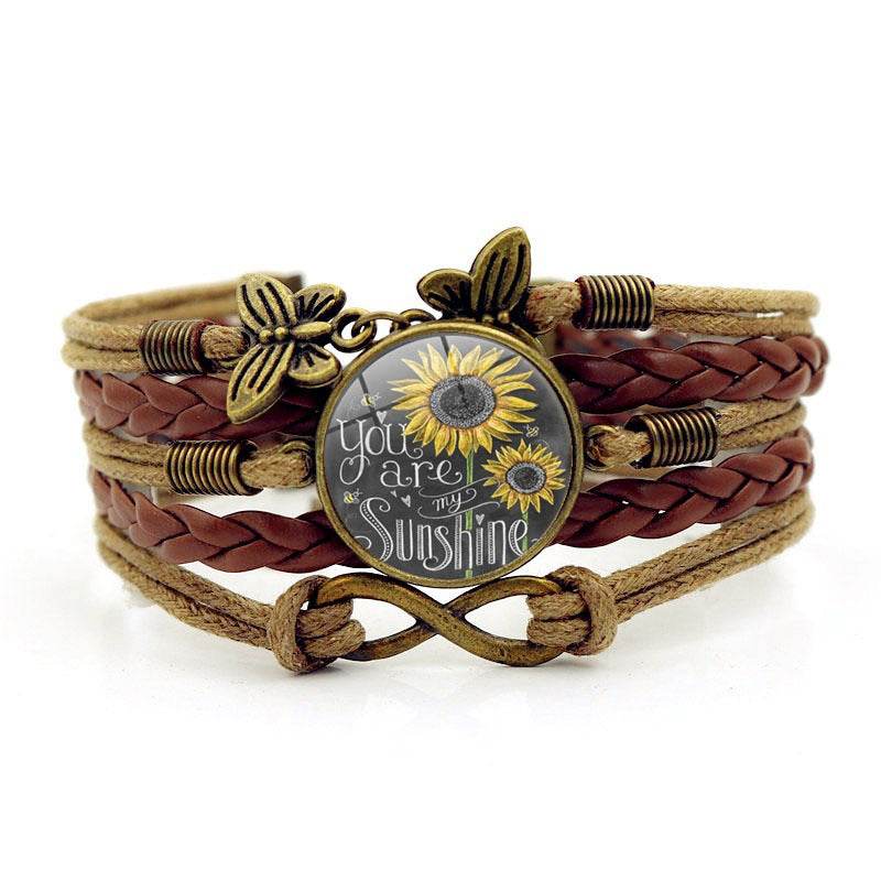 Gemstone Bracelet Vintage Butterfly Ornament - Mubimart