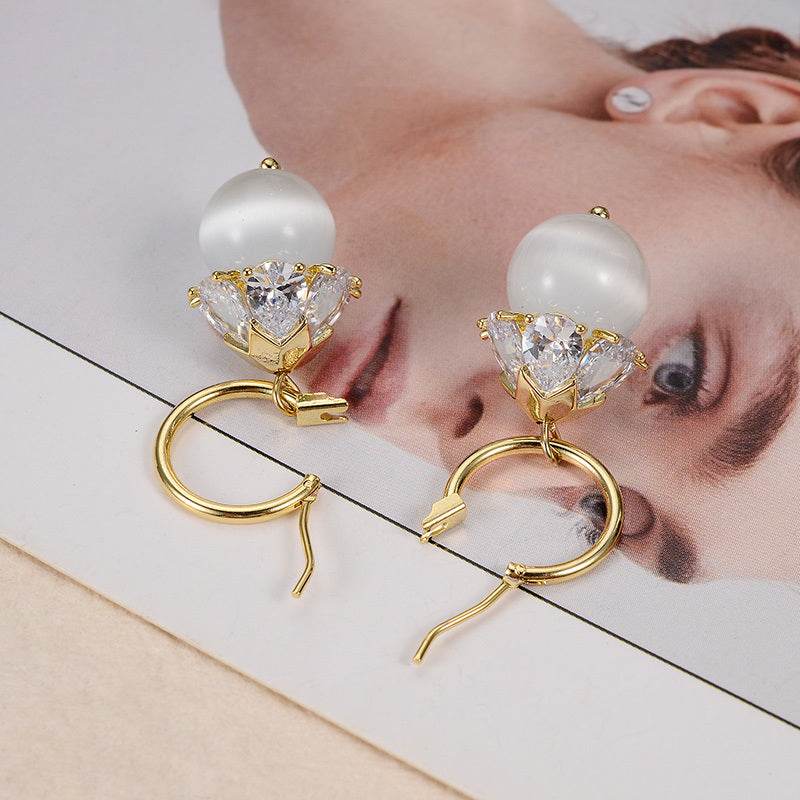 Opal Butterfly Stud Earrings Women - Mubimart