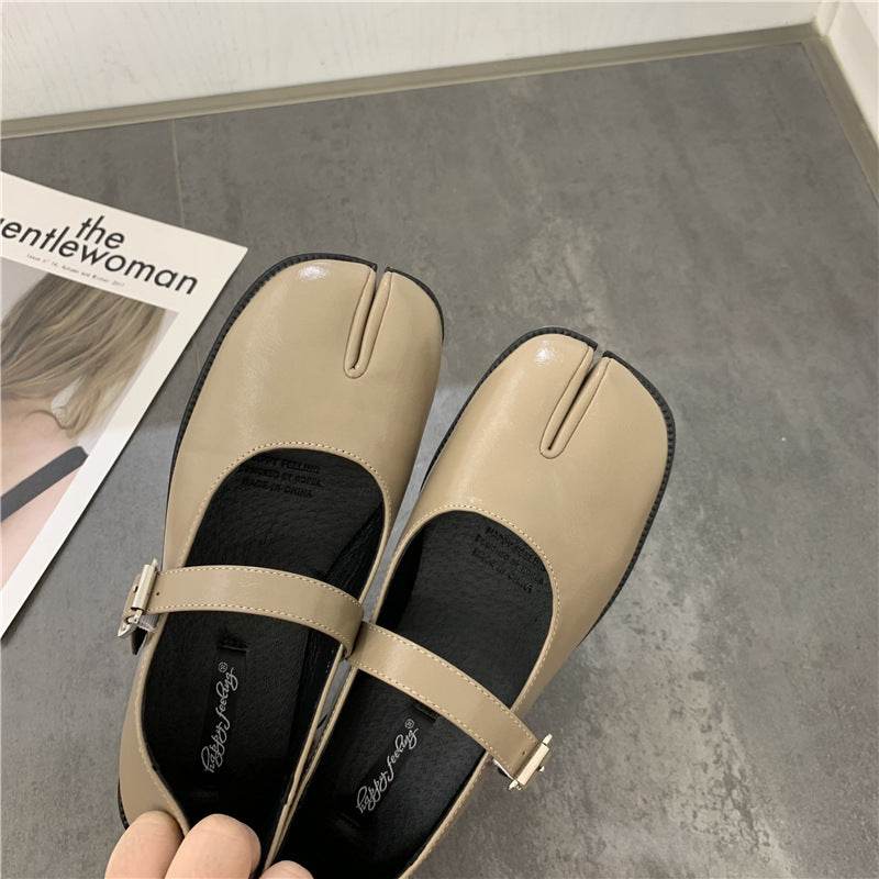 Split Toe Mary Jane Shoes - Mubimart