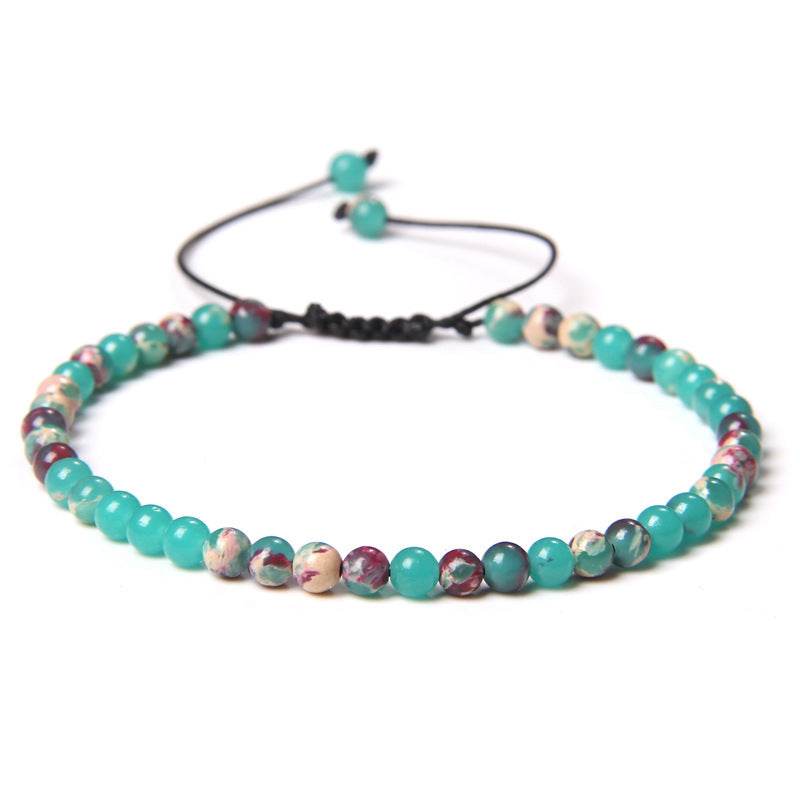 Adjustable Natural Raw Gemstone Beading Bracelet - Mubimart