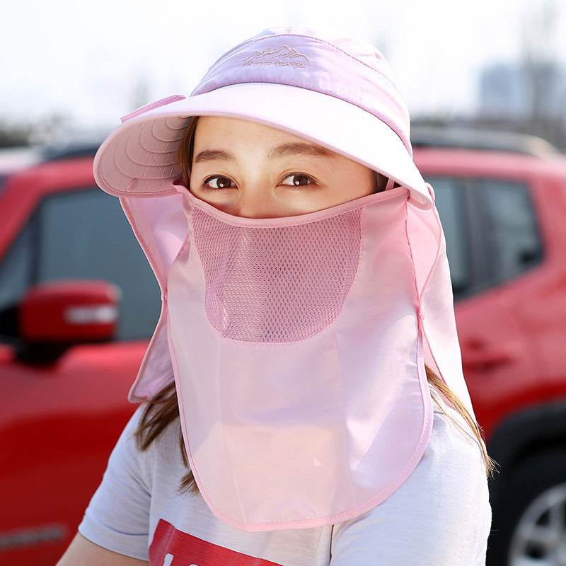 Sun Hats For Women Summer Sun Visor Hat With Big Heads Wide Brim Beach Hat Omnibearing UV Female Caps Face Neck Protection - Mubimart