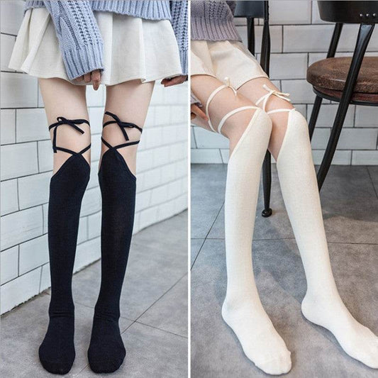 Over-the-knee Socks Long Tube Women's Japanese Lolita Medium And High Tube - Mubimart