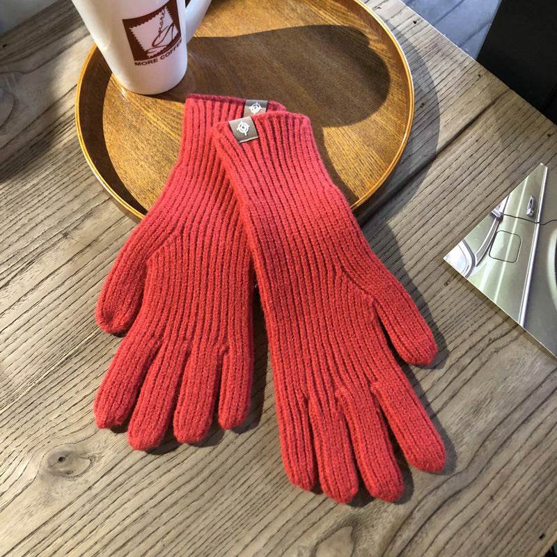 Winter Solid Color Knitted Gloves For Men And Women - Mubimart