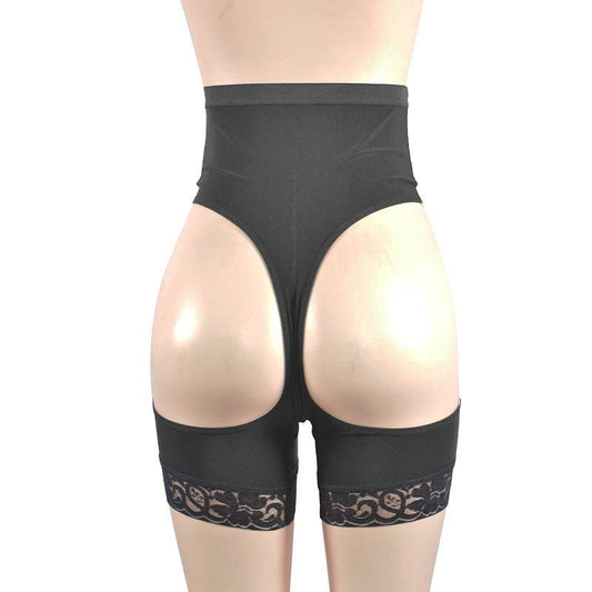 Single-breasted Lace Leaky PP Nylon Hip Shaping Panties - Mubimart