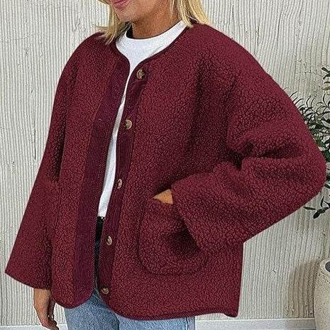 Women's Warm Winter Collarless Jacket - Mubimart