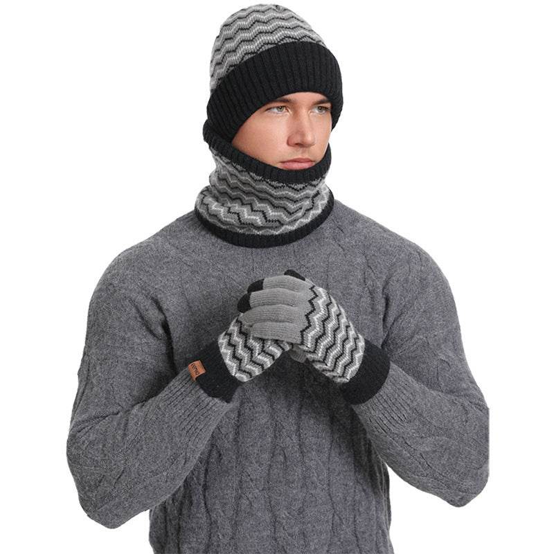 Men's Winter Warm Neck Warmer Cold-proof Knitted Hat - Mubimart