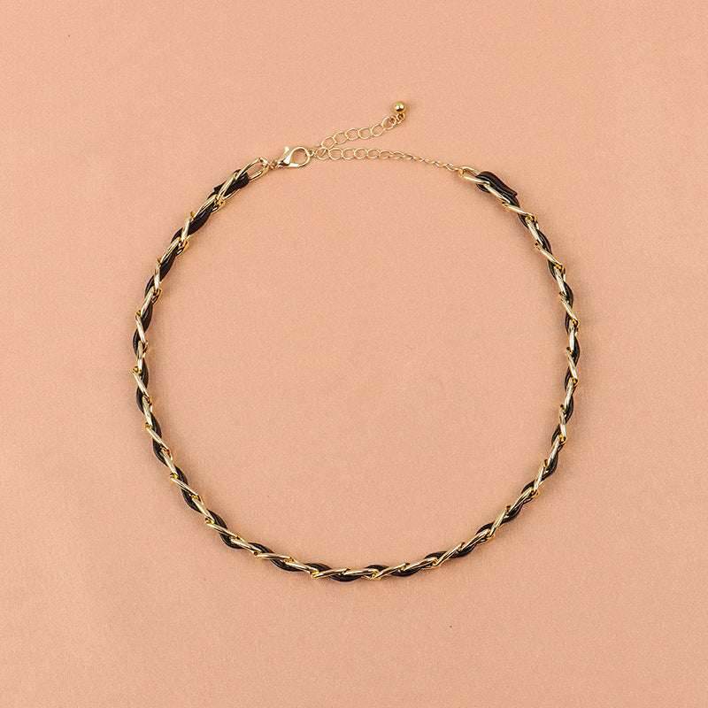 Black Braided Choker Rope Choker Neck Short Chain Choker - Mubimart