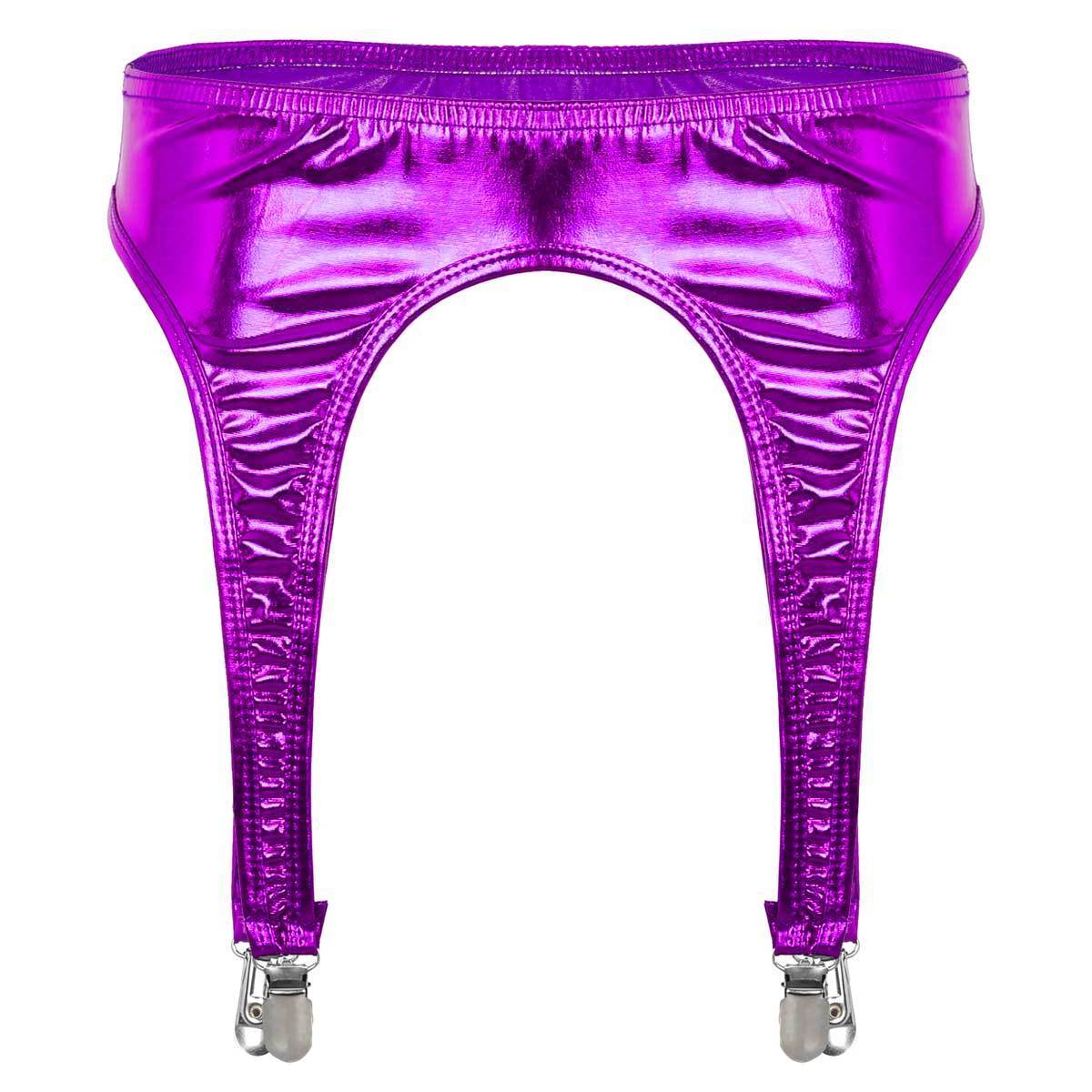 Patent Leather PU Leather Garter Belt - Mubimart