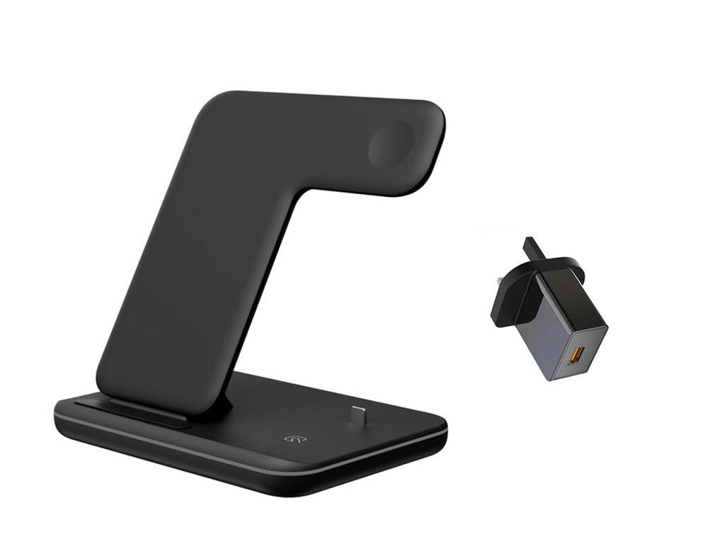 Compatible Mobile Phone Watch Earphone Wireless Charger 3 In 1 Wireless Charger Stand - Mubimart