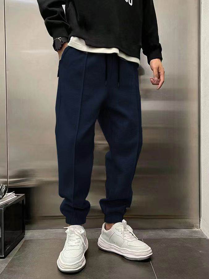Thicken Ankle-tied Drawstring Leisure Sweatpants - Mubimart