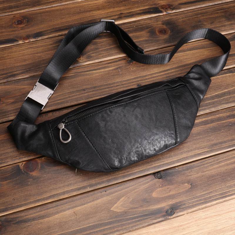 Men's Small Leather Sports Fanny Pack - Mubimart