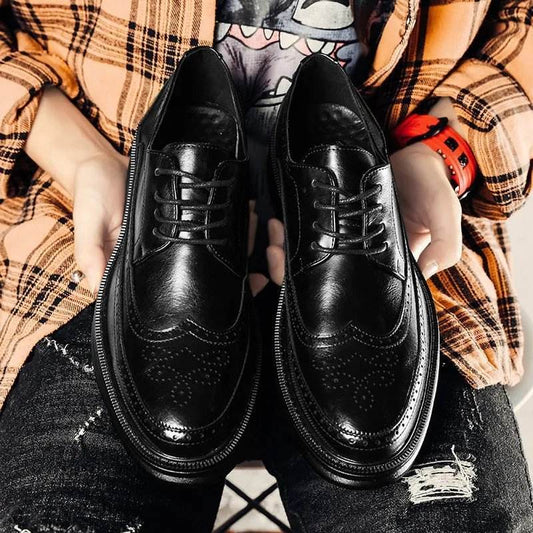 Mens Business Casual Korean Style Trendy British Mens Shoes - Mubimart
