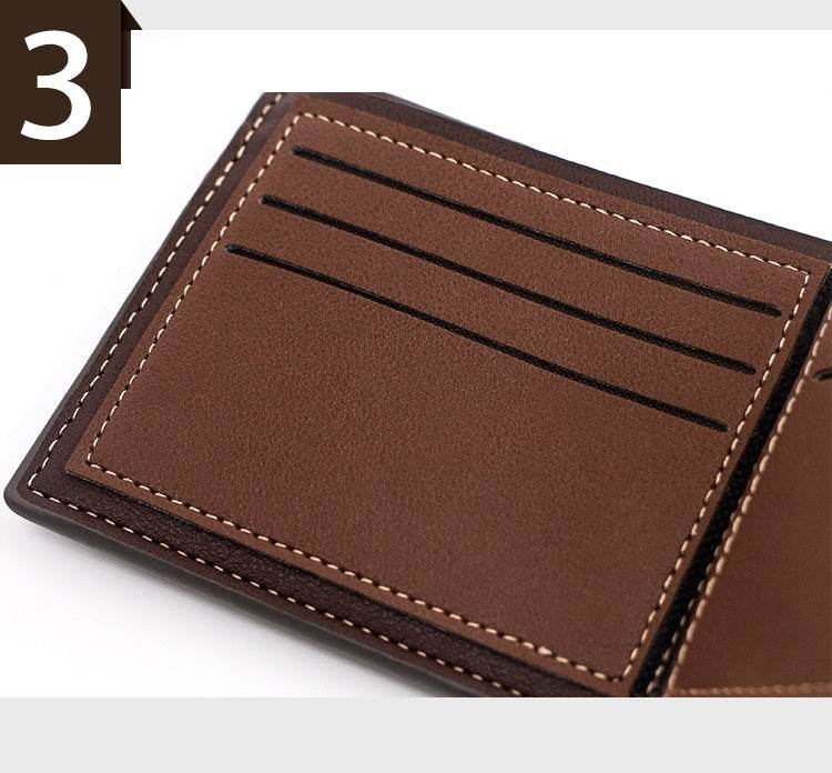 New Personalized Men's Short Wallet Fashion Silk Screen Wallet Men's Frosted Clutch Wallet - Mubimart