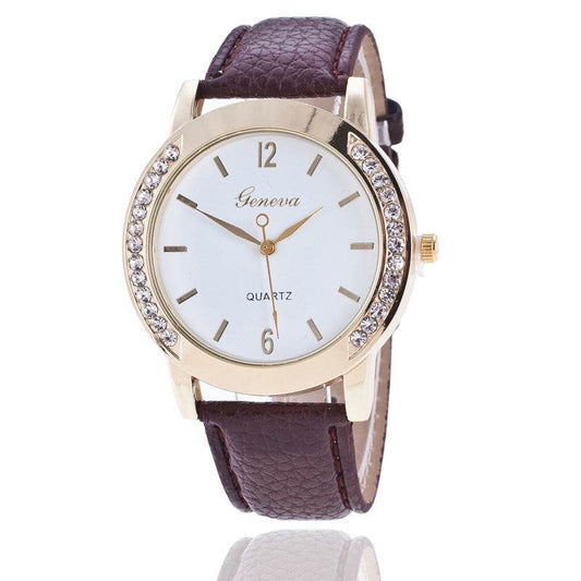 Geneva Diamond Quartz Watch Women - Mubimart