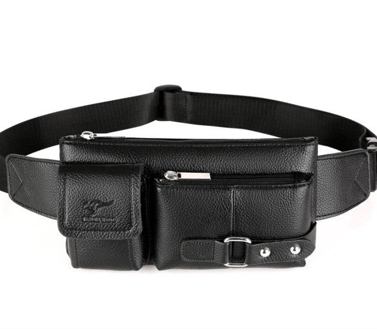 Luxury Brand Waist Bag Men Leather Fanny Pack Chest Bag Male Casual Belt Bags Sling Crossbody Bum Bag Belly Waist Packs Heuptas - Mubimart