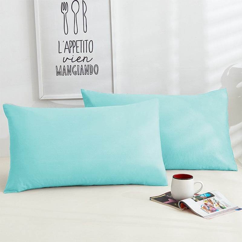 Pure Color Cotton Pillowcases A Pair Of Hotel Hotel Cotton 48X74CM - Mubimart
