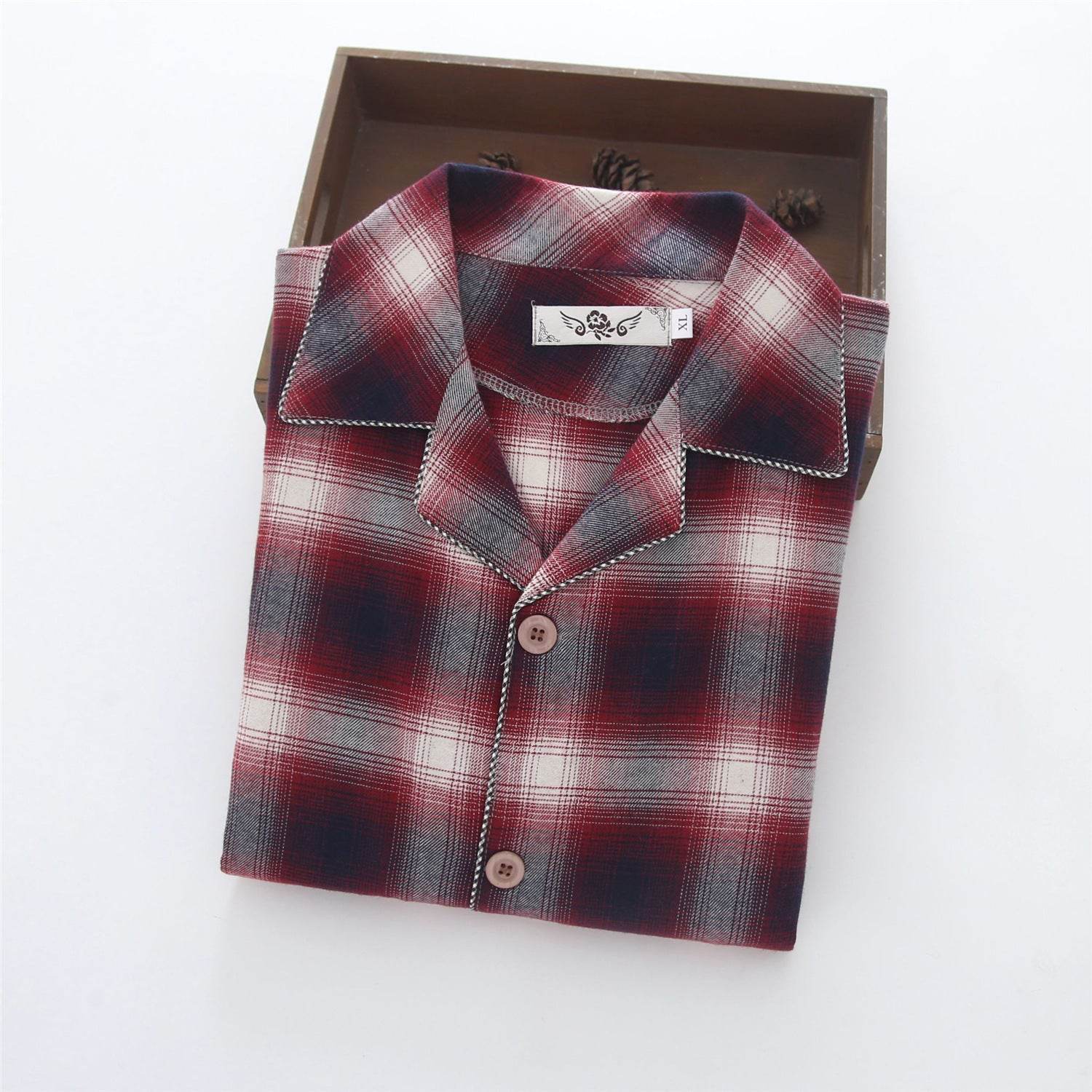 Men's Warm Cloth Flannel Pajama Suit - Mubimart