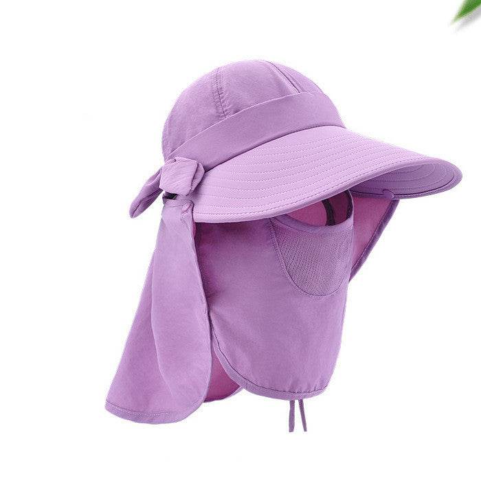 Sun Hats For Women Summer Sun Visor Hat With Big Heads Wide Brim Beach Hat Omnibearing UV Female Caps Face Neck Protection - Mubimart