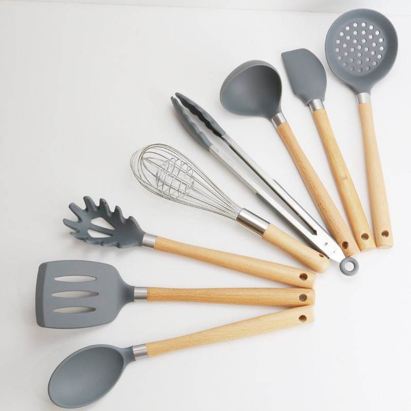 Direct Selling Wooden Handle Silicone Kitchen Utensils And - Mubimart