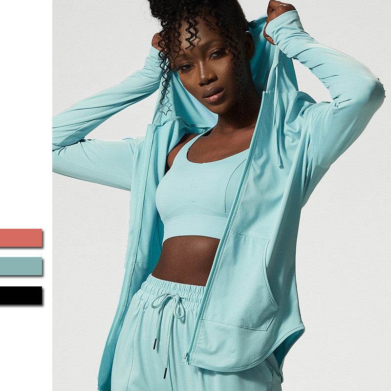 Women's Thin Sports Long-sleeved Workout Clothes Top - Mubimart