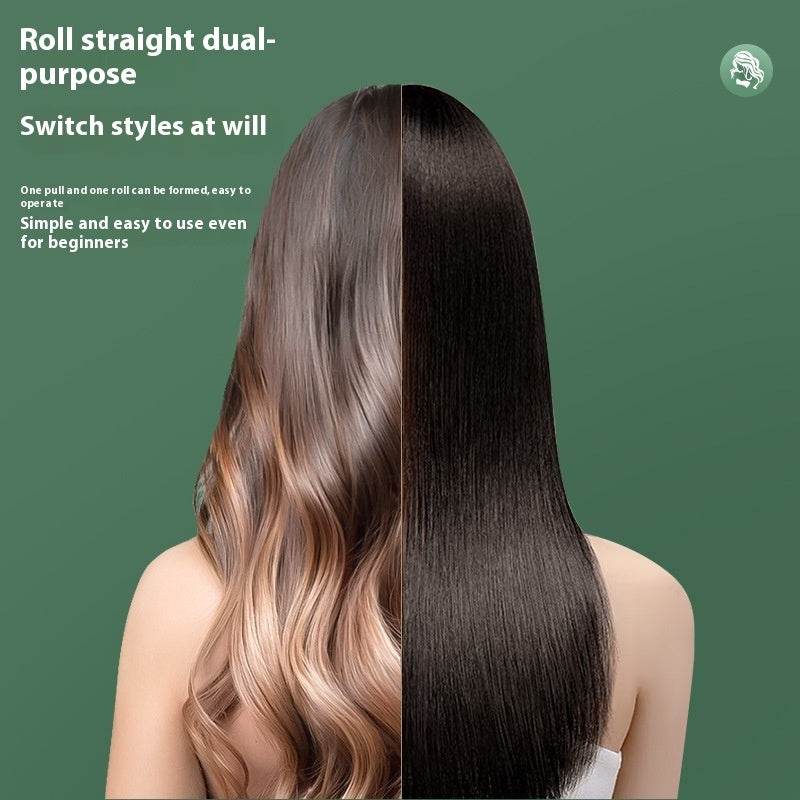 Hair Curler And Straightener Dual-use Hair Straightener Straight White Wind Plastic Curly Hair - Mubimart