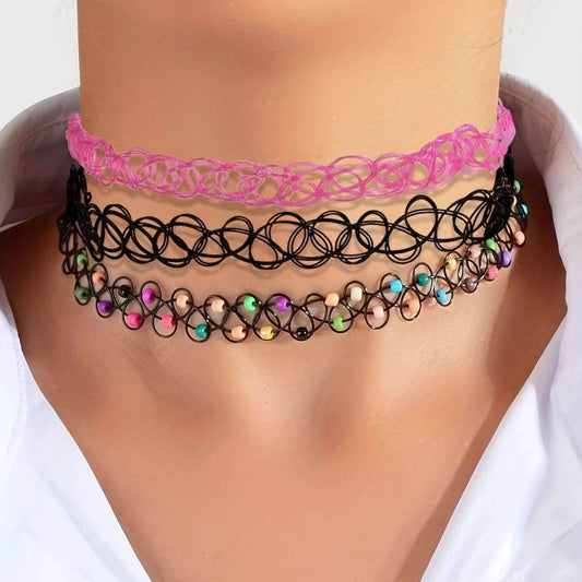 Vintage-Inspired Stretchy Choker Necklaces - A Nostalgic Touch To Your Outfit - Mubimart