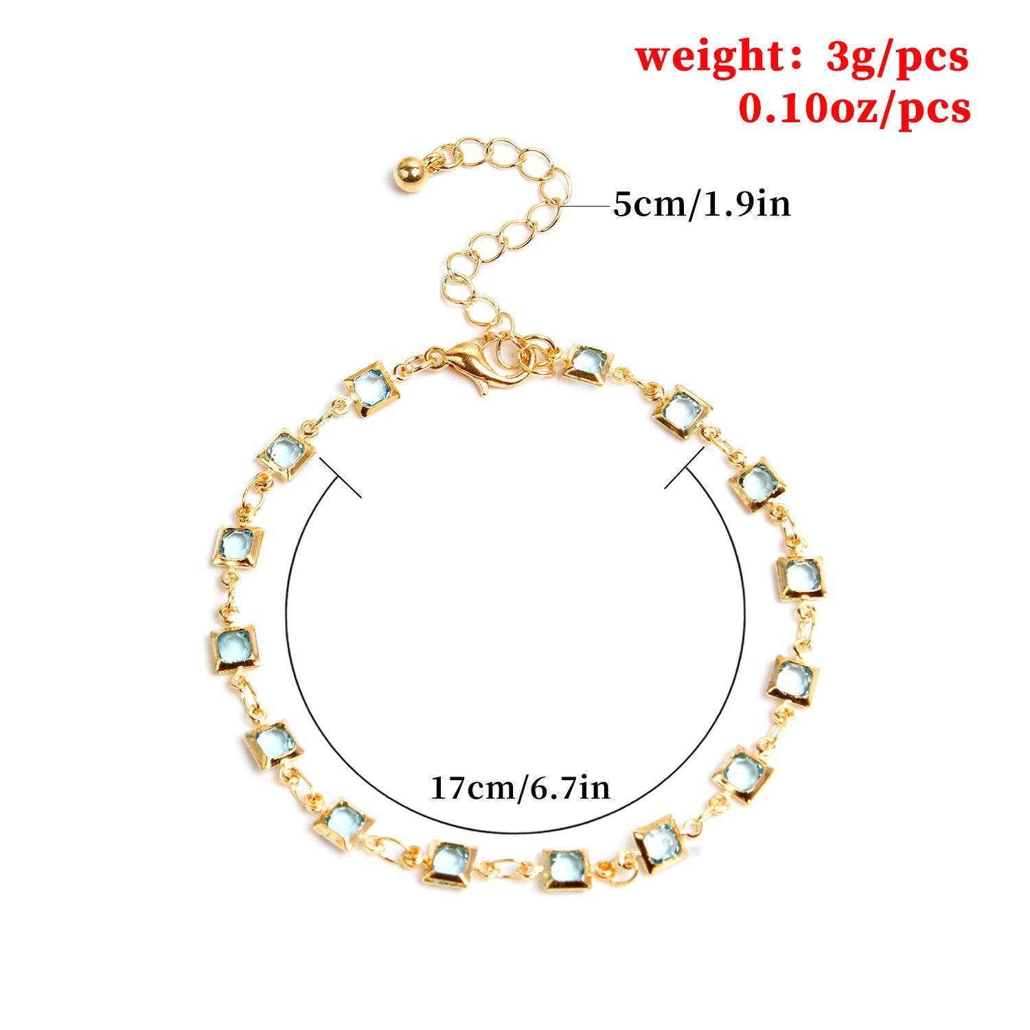 Simple Fashion Female Street Shooting Geometric Gemstone Handmade Bracelet - Mubimart