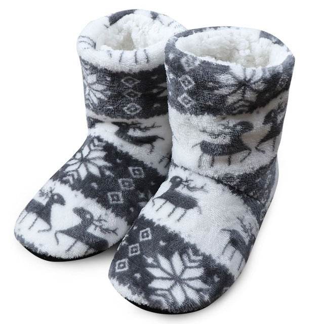 Winter Fur Slippers For Women Warm Shoes Slipper Christmas - Mubimart