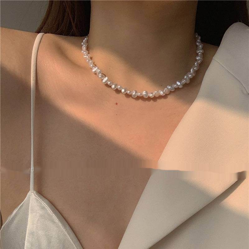 Pearl Necklace Retro Clavicle Chain For Women - Mubimart