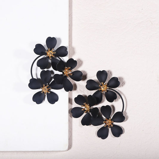 Camellia Ear Studs Ornament High-grade Special Interest Light Luxury
