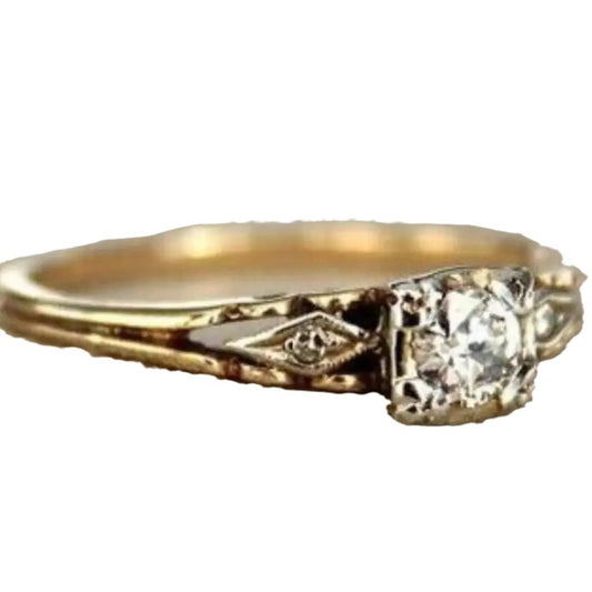 Girls Golden Ring Square Four Claws